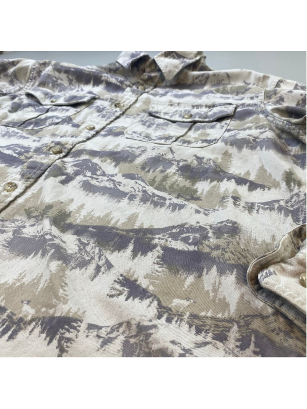 Eddie Bauer Shirt Mens TXL Button Up Allover Print Outdoors Heritage Gorpcore - Picture 13 of 16